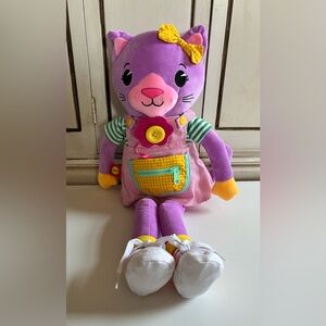 Alex Little Hands Learn To Dress Purple Cat Plush Stuffed Animal 20" Toddler Toy